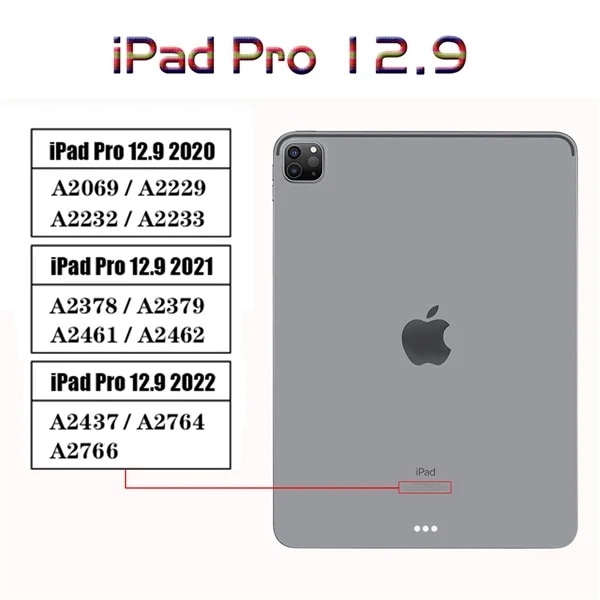 Case för Apple iPad Air Mini Pro 1 2 3 4 5 6 7 8 9 10 9,7 10,9 10,2 7,9 11 10,5 12,9 8,3 2020 Soft Silicone Black Shell iPad Pro 12.9