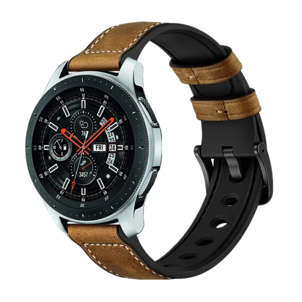 22 mm 20 mm läderrem Kompatibel med Samsung Galaxy watch 3/Active 2/Huawei watch GT2/Amazfit GTR Ersättningsrem för män/kvinnor Dark brown For other 22mm