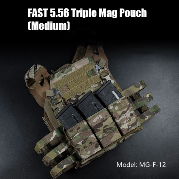 5,56 Triple Mag Pouch Tactical Double Magazine Bag för Molle System hölsterhållare Jakt Military M4 Airsoft Tillbehör MG-F-14 WG