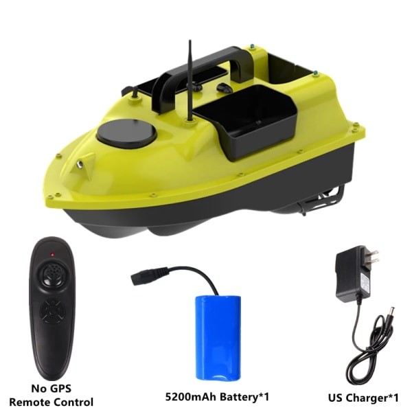 GPS-positionering 500M Ekolod Fish Finder One Key Cruise RC Bait Boat Tre Hoppers 6 Hours Endure Screen Display Vattentät RC-båt No GPS US 1Battery1