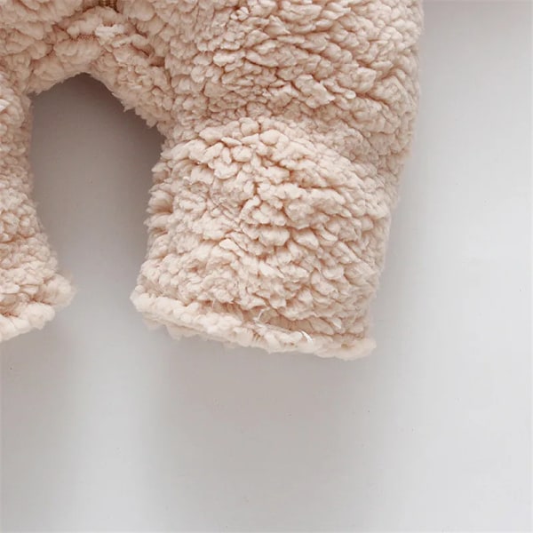 Ny höst- och vintertrendig björndesign Långärmad jumpsuit för baby och flickor baby White 3-6 Months