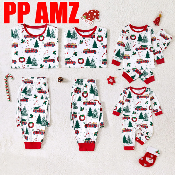Julfamiljsmatchande överallt julgran och print Långärmade pyjamasset (flammsäker) Multi-color MenM
