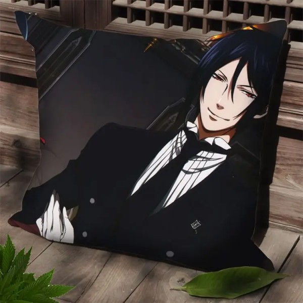 Hobby Express Black Butler Anime Square Japanskt Dakimakura Case SPC45 40 cm x 40 cm Peach Skin