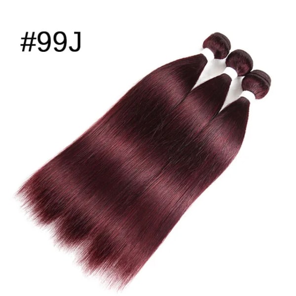 Kvinnors hårbuntar Brazilian Remy Hair Weave #BURG Rakt människohårförlängning 12-26 tum 100 g/st Naturliga hårbuntar 33 24 inches