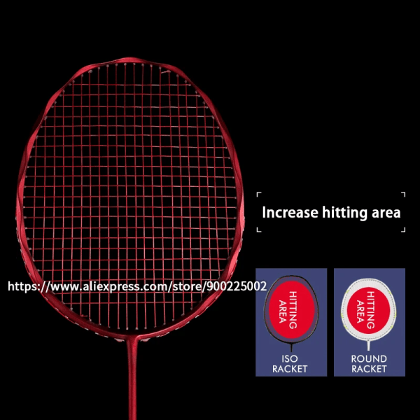 Professionell superlätt helkolfiber badmintonracket Strung Max 30LBS 4U racket med strängväska Racquet Sports Padel Black