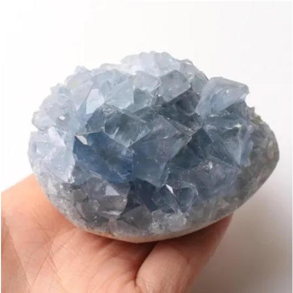 1 st 30-200 g Madagaskar Natural Celestite Crystal Druzy Cluster Sky Blue Geode Mineral Exemplar Heminredning 190-210g