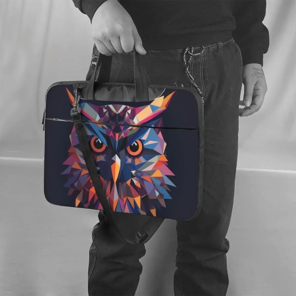 Owl Laptopväska Papperskonst för Macbook Air Pro Xiaomi Asus Fashion Vattentätt Case 13 14 15 15.6 Portföljer As Picture 13inch