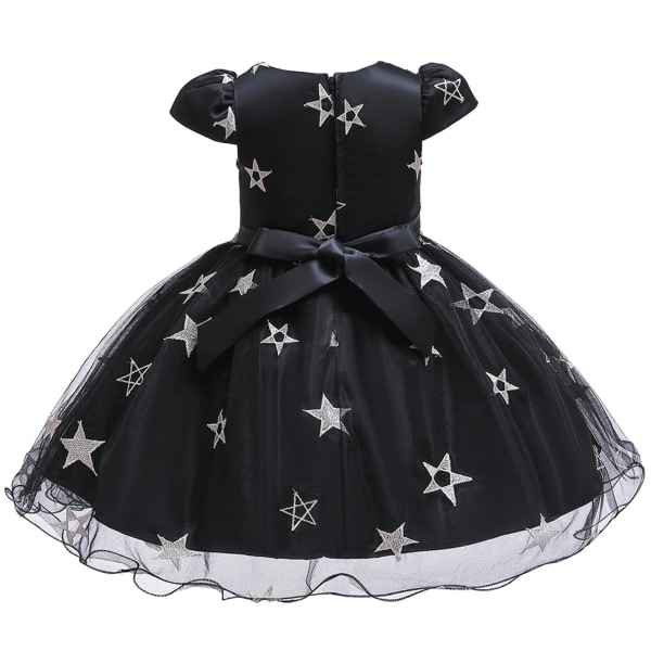 2 st Toddler Halloween Stjärnmönster Mesh Klänning och Hat Set Black 3 Years