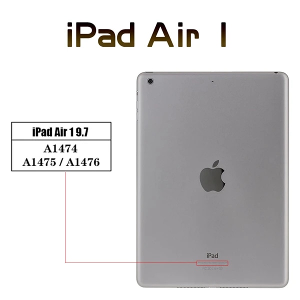 Case för Apple iPad Air Mini 1 2 3 4 5 6 7,9 9,7 10,5 10,9 3:e 4:e 5:e generationen Stötsäker mjukt silikonsvart skal iPad Air 1