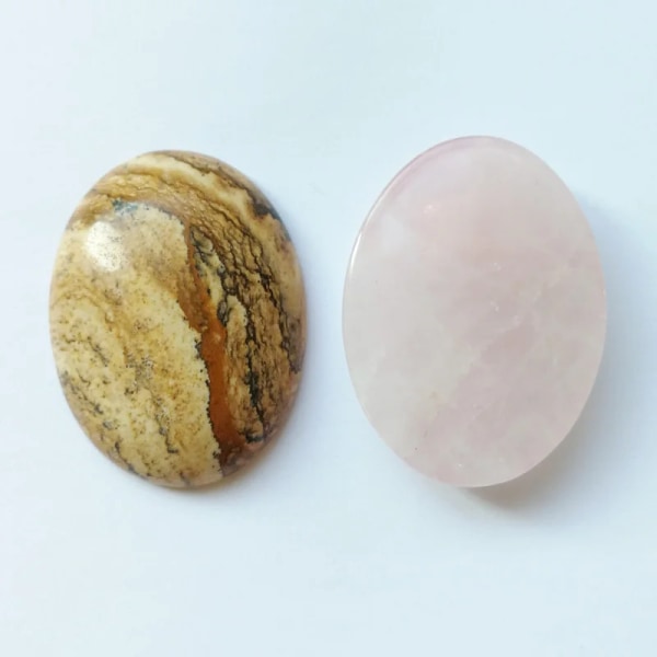 Mode Assorted 30*40mm Naturliga ovala stenpärlor berlocker Mixed CAB CABOCHON för smyckestillverkning 10st/lot rose quartz