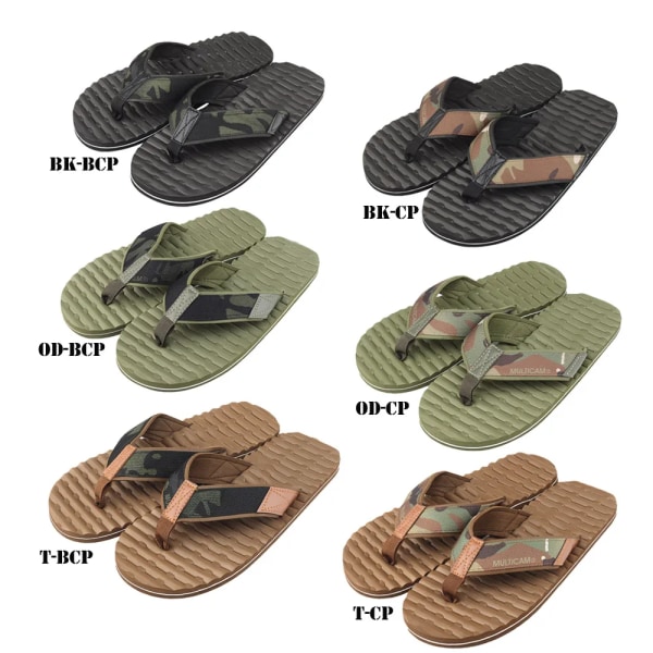 2021 New Men Flip Flops Strandsandaler Taktisk Kamouflage Sommarflops EVA Webbing Anti-halk komposit yttersula Hög kvalitet OD-BCP 41