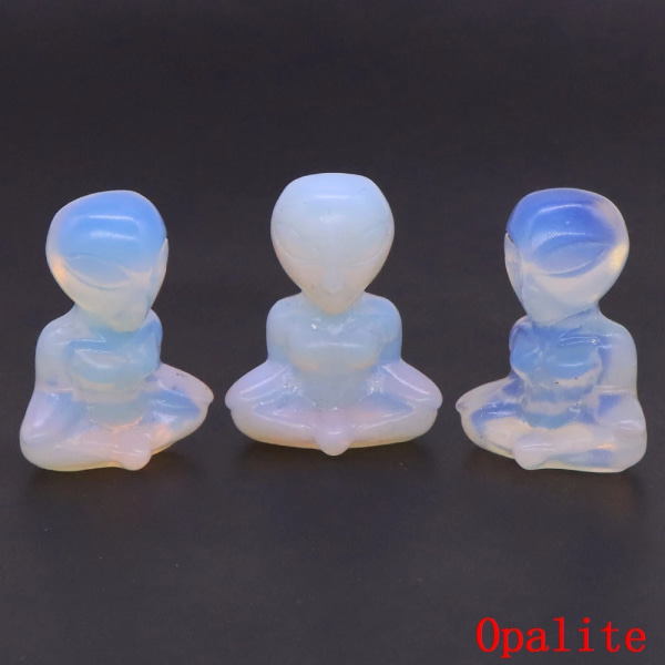 1,6" Yoga Alien Naturlig läkande sten Kristall snidad abstrakt konsthantverk Meditationsfigur Vardagsrum Sovrum Dekoration Present Opalite 10pcs