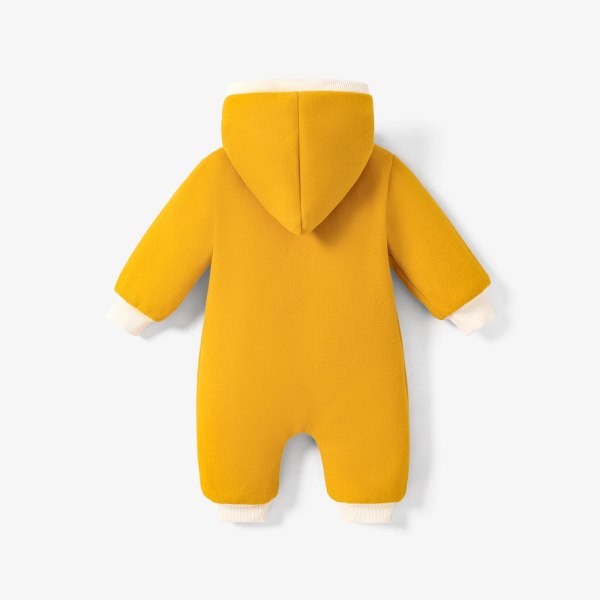 Solid långärmad huva i ullblandning baby jumpsuit Ginger 12-18Months