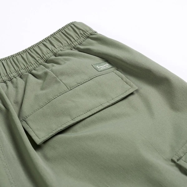 2023 Sommar Nya lätta Quick Dry Cargo Byxor Herr Oversize Safari Style Vandringsbyxor Plus Size Märkeskläder Grey Green XL