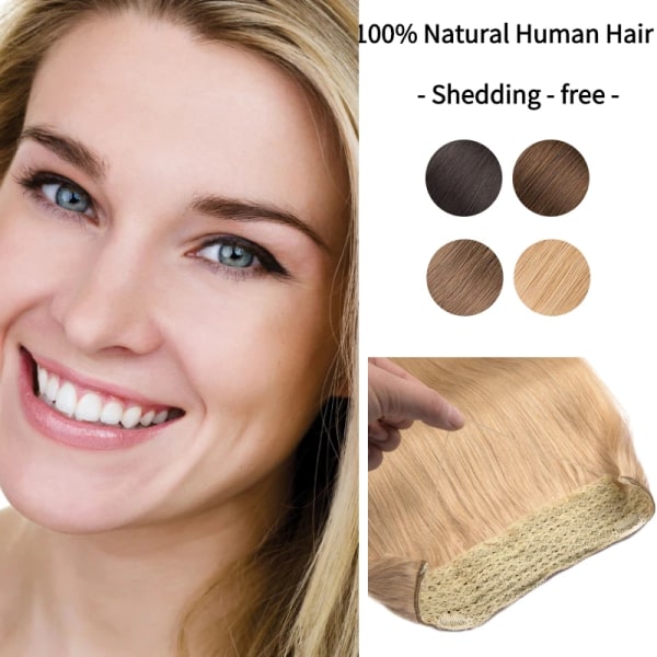 Raka hårförlängningar Osynlig fisklinje Människohårförlängning Pannband Naturlig gömd hemlig tråd One Piece Remy Hair 1B 18inch 100g