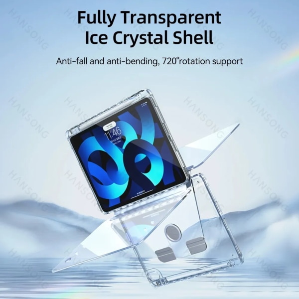 För iPad Case För iPad 10.2 7/8/9th Case iPad 10th Pro 12.9 4/5/6th Pro 11 2nd 3rd 4th Air 4/5 10.5 9.7 mini 6 Transparent cover Pro 11in 2nd 3rd 4th Transparent