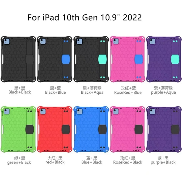 För ipad 10:e generationens case A2696 A2757 A2777 cover för ipad 10:e generationens cover för ipad 10 2022 10,9" coque + rem iPad 10th Gen 10.9 Purple