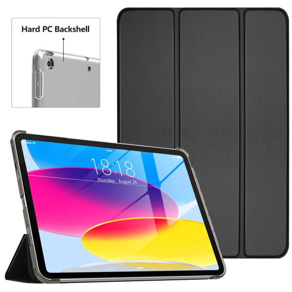 Case för Apple iPad Pro 9.7 10.5 11 2016 2017 2018 2020 2021 2022 2:e 3:e generationens Trifold Magnetic Flip Smart Cover iPad Pro 11 2022 Black Hard Case