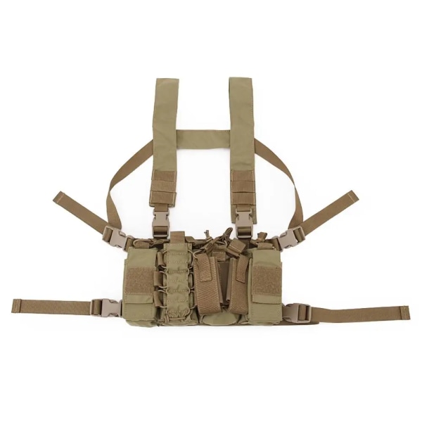 Tactical Väst Airsoft Military Tactical Bags Justerbar Walkie Talkie Molle Midjeväst Jakt Lättvikt Heavy Duty s Väst Tan