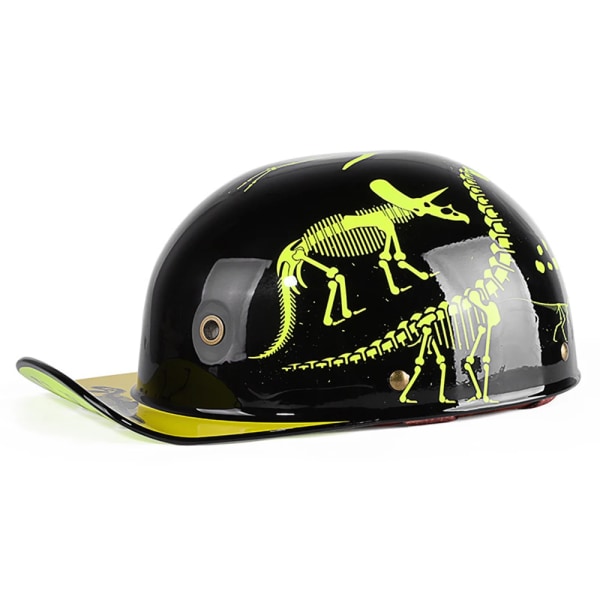 Motorcykelhjälmar Läder Cykelcykel Scooter Skyddshjälm Hårdhatt Säkerhet Unisex Racer Halvhjälm Cap Stil F2704BK L