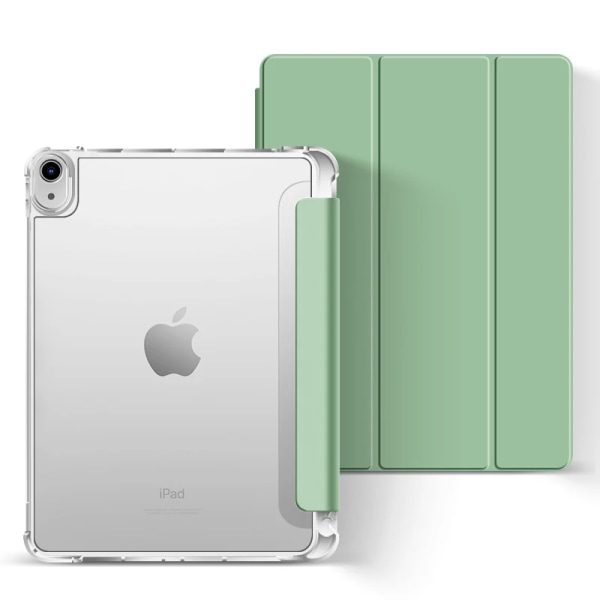 Funda Case iPad 9:e generationens Case iPad 8:e/7:e generationens Case iPad 10,2'' Case Mjukt trippelvikt TPU- case Cover Light Green 2022 iPad Pro11