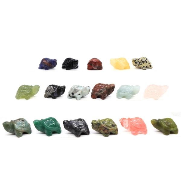 1" Mini sköldpadda Skulptur Naturlig ädelsten snidad Healing Kristall Djur Staty Reiki sten för smycken att göra massor partihandel Cherry Quartz 20 PCS