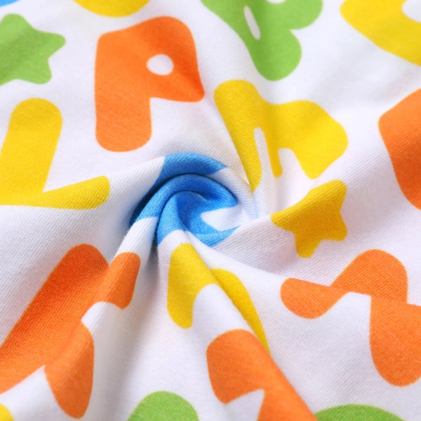 Baby Boy/Girl Bomull Allover Multi Color Letter Print Ärmlös Jumpsuit Color block 3-6 Months