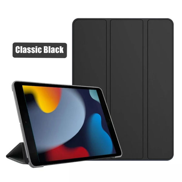 Case för Apple iPad 7th 8th 9th 10.2 A2603 A2604 Case Stativ Cover PU Läder Tablett Funda Coque För iPad 10.2 2019 2020 2021 For iPad 7 2019 Black