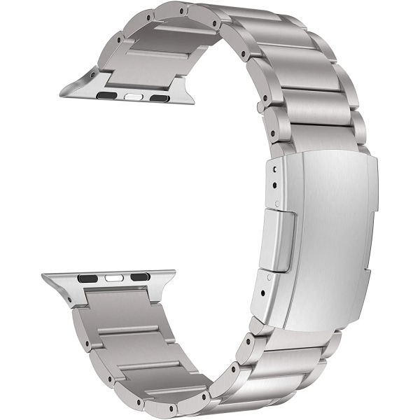 Titanium Metal Band för Apple Watch Ultra 49mm 8 7 45mm 41mm Rostfritt stål ersättningsrem för iwatch 6 5 4 3 SE 44mm 42mm Silver For 38mm 40mm 41mm