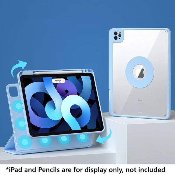 För iPad Air 5/4 Löstagbart case för Pro 11 för 10:e/9:e 10.9 Case 7:e 8:e 10.2 Air 10.5 9.7 Cover Mini 6 2021 Funda Blue 10.5 inch pro 2017