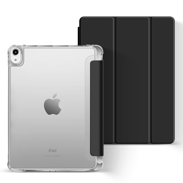 Funda Case iPad 9:e generationens Case iPad 8:e/7:e generationens Case iPad 10,2'' Case Mjukt trippelvikt TPU- case Cover Black 2022 iPad Pro11