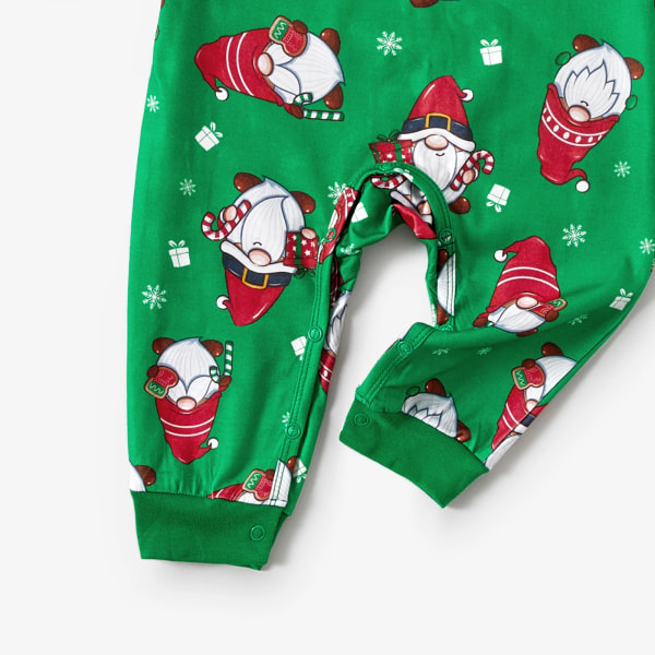 Julfamiljsmatchande print Långärmade pyjamasset (flammsäker) Green MenXXL