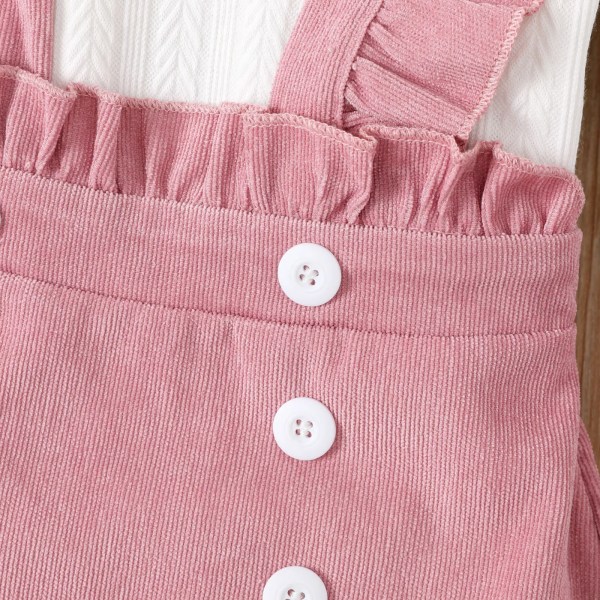 2 ST Kid Girl Enfärgad Avantgarde Button Kjol Set Pink 5-6Years