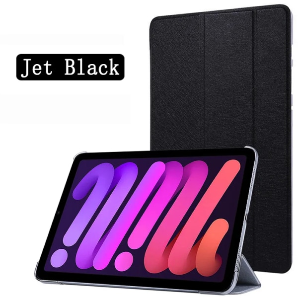 Case för Apple iPad Mini 6 8,3'' 2021 Mini6 6:e generationens A2567 A2568 A2569 Trifold Stand Funda Leather Flip Smart Cover iPad Mini 6 8.3 2021 Jet Black