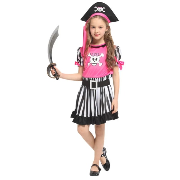 Halloween Carnival Party Kostym för flickor Flickor Barn Barn Piratkostymer Fantasia Infantil Cosplay Kläder G-0314 (No Knife) L (height 120-130cm)