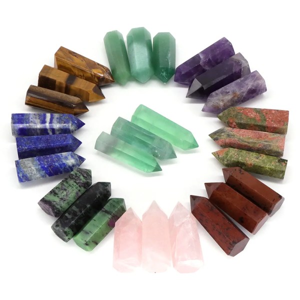 Point Tower Wand Naturstenar Ametist Kristall Polerad Reiki Healing Energi Malm Mineral Feng Shui Hantverk Heminredning Partihandel Clear Quartz 5pc