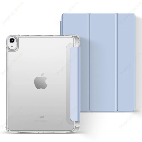 Fodral för iPad 10:e 2022 9:e 2021 8:e 2020 7:e 2019 Generation iPad 10 iPad 9 iPad 8 iPad 7 10,2 tum iPad Air 5 4 Slim TPU cover Light Blue iPad Pro 11 2022