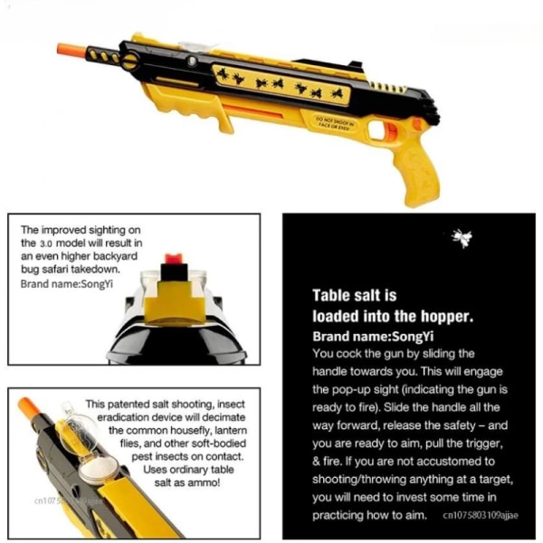 3.0 BUG A SALT Reverse Yellow Bug A Salt Gun Gel Ball Blaster Barnleksak Vuxenleksak Soft Bullet Eliminera myggor och fluga 1
