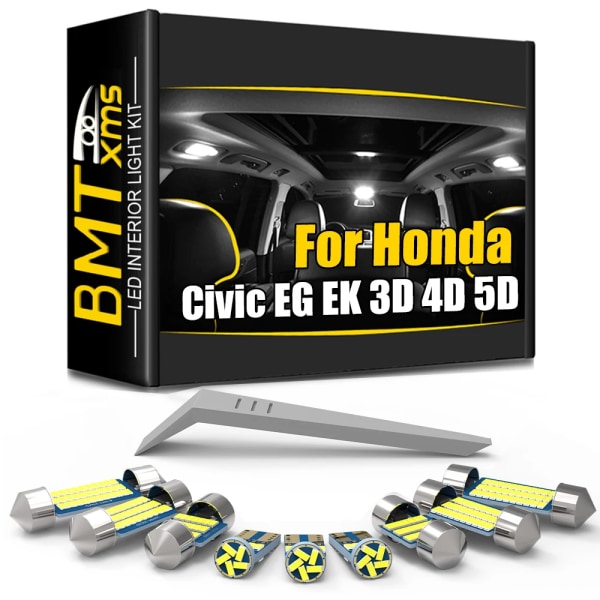BMTxms Canbus För Honda Civic EG EK 3D 4D 5D 10:e Sedan Coupe Hatch 2000 2005 2006 2008 2010 2012 2015 2020 LED-interiörbelysning Crystal Blue