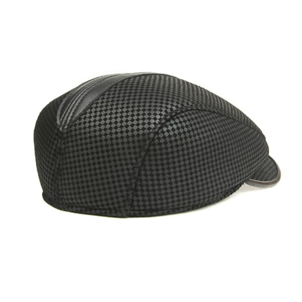 Vinter 2022 Mössa i äkta läder Höst Fårskinn läder basker för män Elegant mode pappa Tongue Cap Snapback Kepsar för män Black 2 L 55 56cm