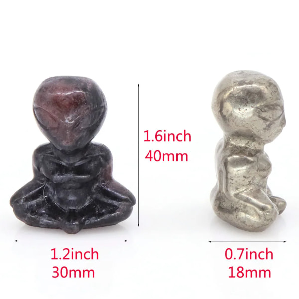 1,6" Yoga Alien Naturlig läkande sten Kristall snidad abstrakt konsthantverk Meditationsfigur Vardagsrum Sovrum Dekoration Present Rose Quartz 20pcs