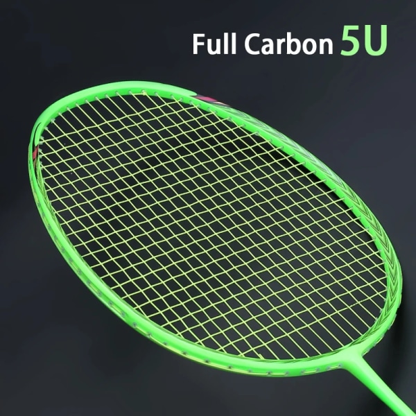 Ultralätta badmintonracketar i helkol med väskor 5u 77g professionell racket 22-30lbs g5 speed sport för vuxna green