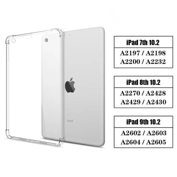För Apple iPad Air Mini Pro 1 2 3 4 5 6 7 8 9 10 7,9 8,3 9,7 10,2 10,9 11 12,9 2022 2021 Flexibelt TPU mjukt case iPad 7th 8th 9th