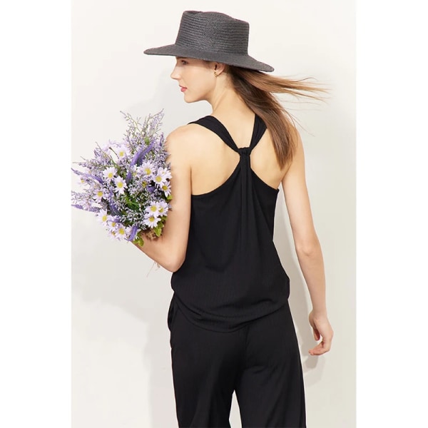 Minimalism 3-delat set Kvinnor kläder 2023 Vår Nytt mode skjorta+elegant väst+ casual mångsidiga byxor separat 12342122 Black vest 12342121 XL