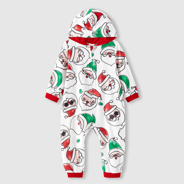 Julfamiljsmatchande överallt print Långärmad dragkedja Onesies Pyjamas (flammsäker) ColorBlock Men L