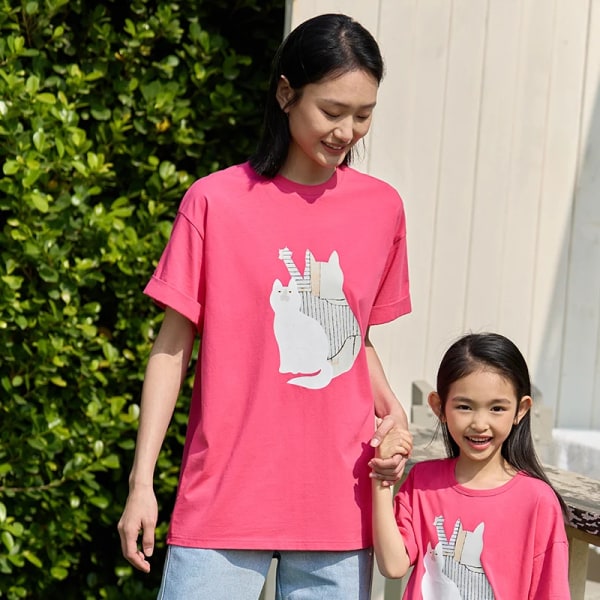 Barn T-shirts Flickor T-shirt 2023 Sommar Mamma och dotter Matchande kläder Familj T-shirts Printed Toppar Barnkläder 22342043 Pink Mum XL