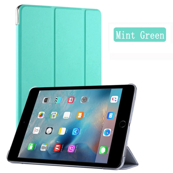 Case för Apple iPad Mini 4 7,9'' 2015 Mini4 4:e generationens Auto Wake Sleep Trifold Stand Funda Leather Flip Smart Cover iPad Mini 4 7.9 2015 Mint Green