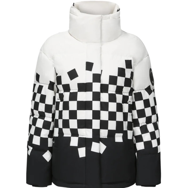 2022 New Stand Collar Short Puffer Jacket Checkerboard dunjacka för män och kvinnor B20143404 Black 8056 M165