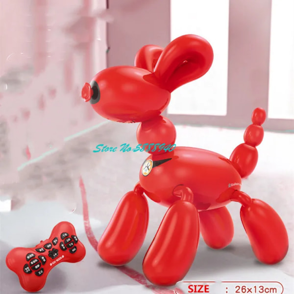 Touch Sensitive Smart Balloon Fjärrkontroll Robot Dog 2.4G Sing Dancing Auto Demo Röststyrning Science Fiction Elektrisk RC Dog Red