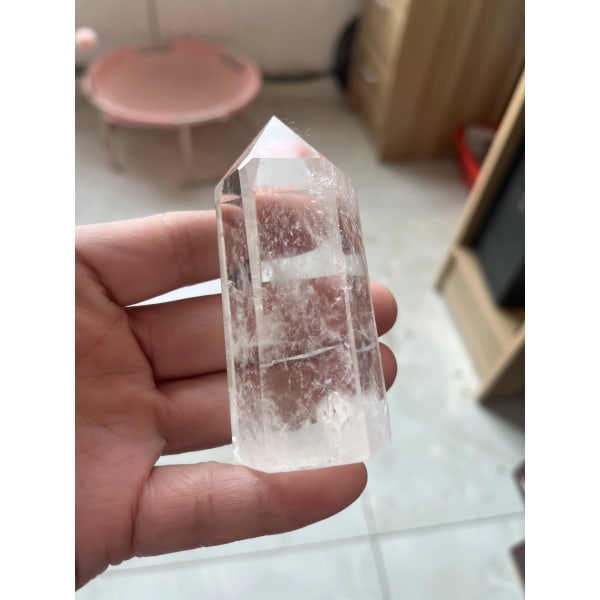 Stora klara lemuriska frökvarts naturliga punktkluster Crystal Rough Healing 200-250g